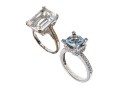 Lot Of Two Sterling Silver Quartz And Blue Topaz And CZ Rings