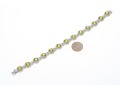 Contemporary Sterling And Peridot Line Bracelet 