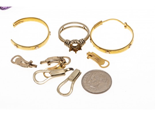 Lot Of Scrap Silver, Sterling, 14K, 18K And Platinum Metals