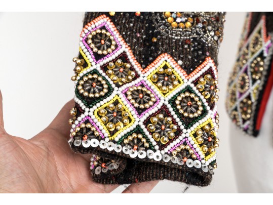 Etro Stunning Beaded Mandarin Color Jacket, Size 40