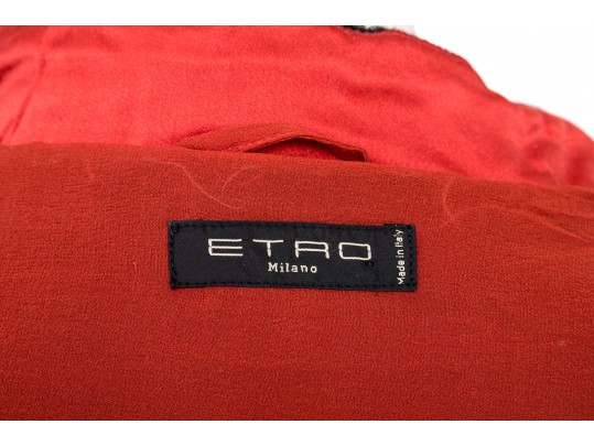 Etro Stunning Beaded Mandarin Color Jacket, Size 40