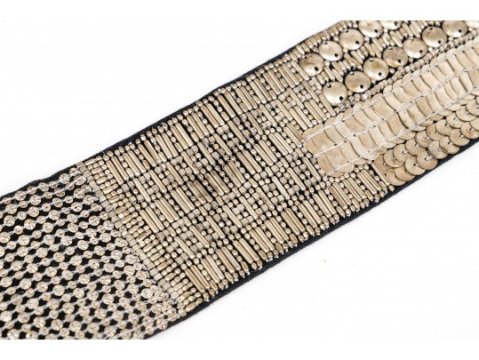 Dries Van Noten Fabulous Vintage Wide Beaded Belt, With Tigers Eye