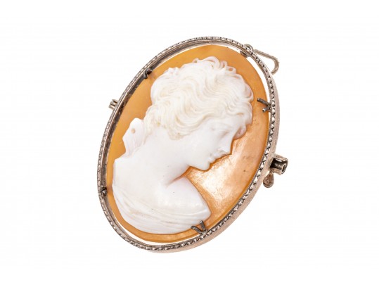 800 Silver Lovely Shell Cameo Pin/Pendant