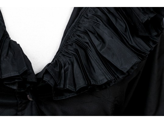 Etro Black Ruffled Blouse, Size 42