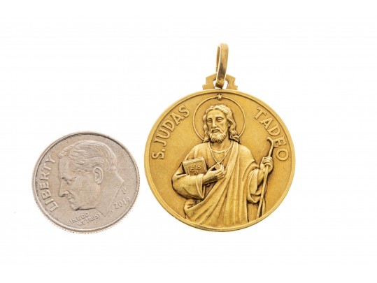 18k Yellow Gold Wonderful St. Jude Tadeo Medal
