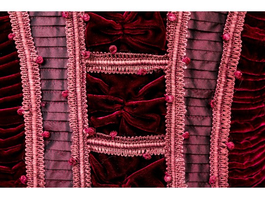 Oscar De La Renta Burgundy And Pink Silk Top, Size 14