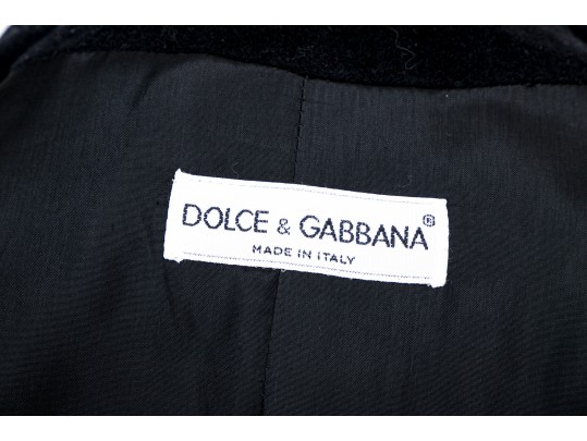Dolce & Gabbana Unique Double Breasted Black Blazer With Patches, Size 42