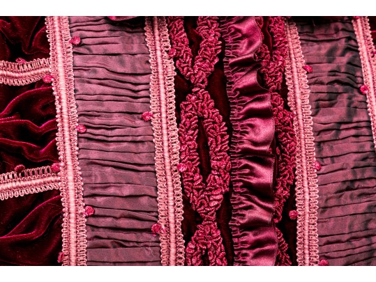 Oscar De La Renta Burgundy And Pink Silk Top, Size 14