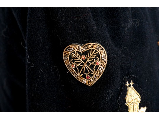 Dolce & Gabbana Unique Double Breasted Black Blazer With Patches, Size 42