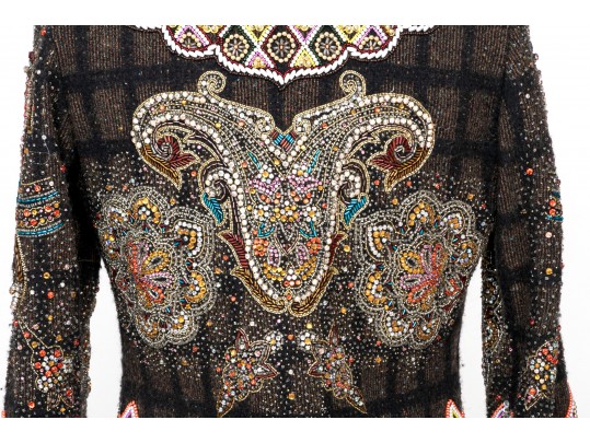 Etro Stunning Beaded Mandarin Color Jacket, Size 40