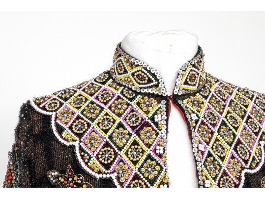 Etro Stunning Beaded Mandarin Color Jacket, Size 40