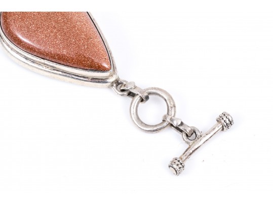 Lot Of Assorted Sterling, 800 Silver And Gold Filled Goldstone Glass Jewelry Pieces