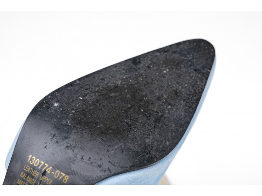 Colin Stuart Pair Of Two Sueded Mules, Light Blue And Light Tan, Size 8 1/2