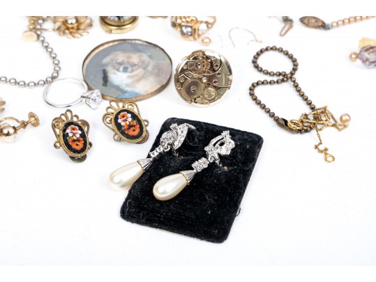 Large Lot Of Assorted Costume Jewelry, Including Vintage, And Tabletop Items