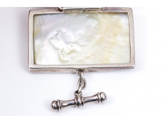 Starborn Sterling Silver Breathtaking Wide Mother-Of-Pearl And Citrine Panel Bracelet