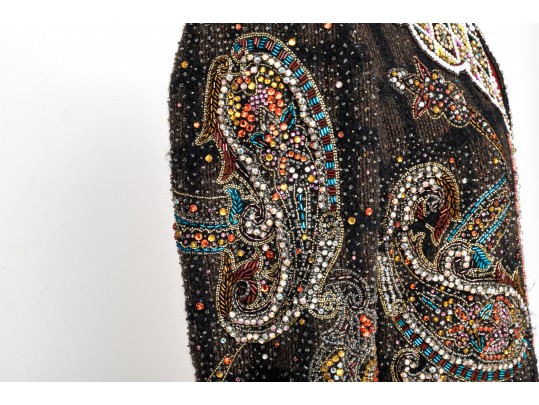 Etro Stunning Beaded Mandarin Color Jacket, Size 40