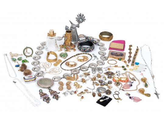 Large Lot Of Assorted Costume Jewelry, Including Vintage, And Tabletop Items