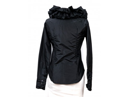 Etro Black Ruffled Blouse, Size 42