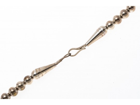 Effortless Sterling Graduated Strung Beaded Necklace