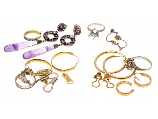 Lot Of Scrap Silver, Sterling, 14K, 18K And Platinum Metals