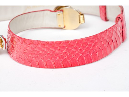 Judith Leiber Striking Vintage Two Tone Faux Pearl Belt Buckle, With Belt