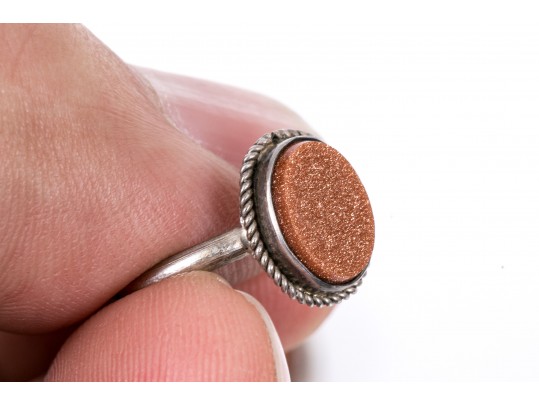 Lot Of Assorted Sterling, 800 Silver And Gold Filled Goldstone Glass Jewelry Pieces