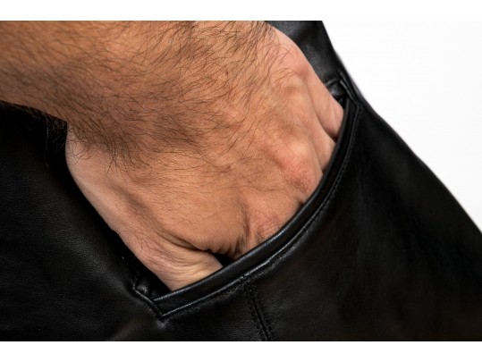 Dana Buchman Black Leather Zip Vest, Size 10