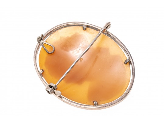 800 Silver Lovely Shell Cameo Pin/Pendant
