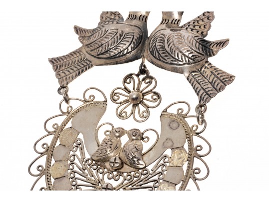 Outstanding Sterling Chandelier Love Bird Earrings