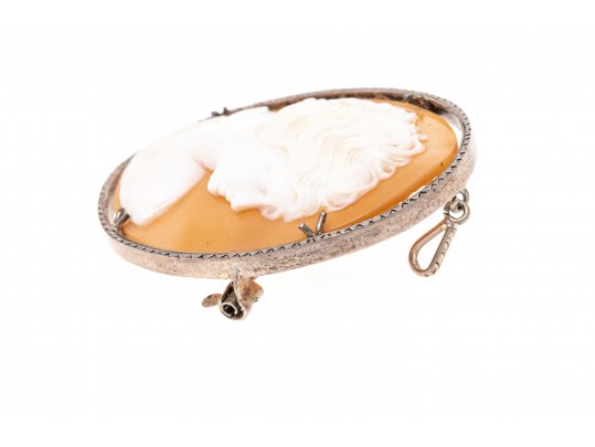 800 Silver Lovely Shell Cameo Pin/Pendant
