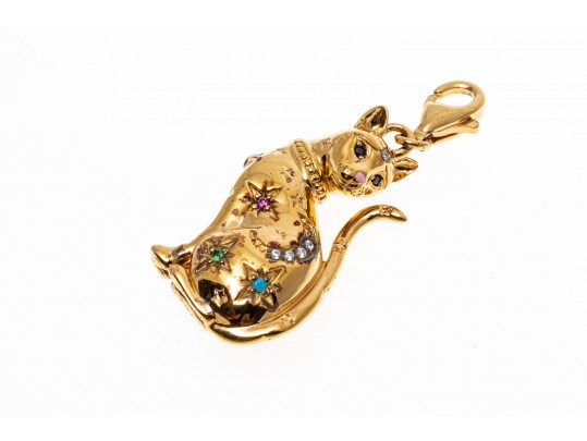 Sterling Silver Thomas Sabo Seated Cat Pendant