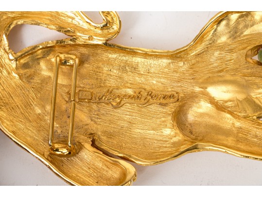 Margarita Barrera Charming Playing Kitten Vintage Belt Buckle, 1990