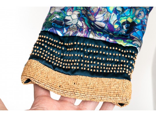 Dries Van Noten Amazing Blue Beaded Short Jacket, Size 42