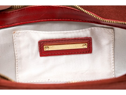 Vicini Impactful Dark Orange Satin Top Handle Bag And Matching Sandals, Size 40, Bird Motif Decorati