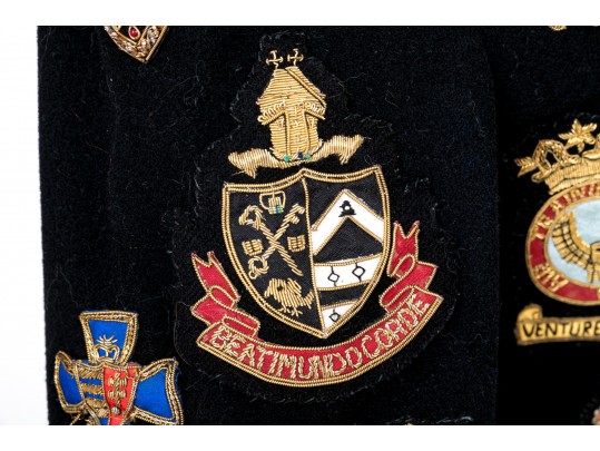 Dolce & Gabbana Unique Double Breasted Black Blazer With Patches, Size 42