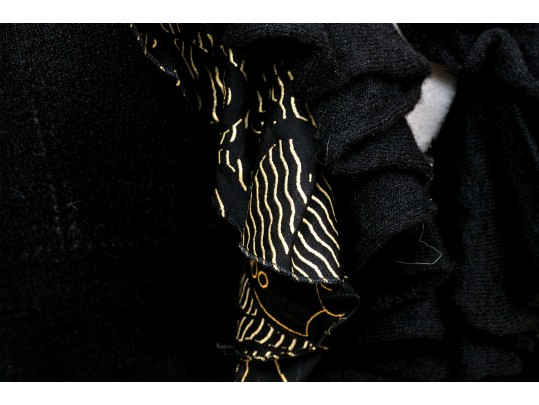 Roberto Cavalli Black Ruffled Top, Size 42