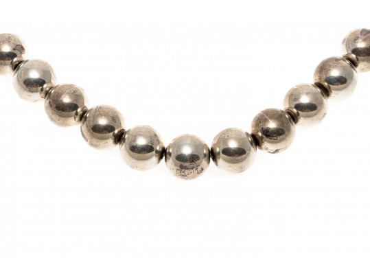 Effortless Sterling Graduated Strung Beaded Necklace