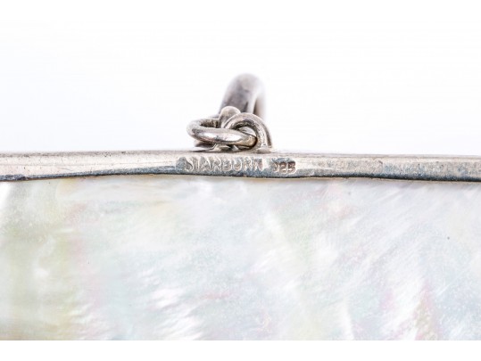 Starborn Sterling Silver Breathtaking Wide Mother-Of-Pearl And Citrine Panel Bracelet