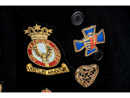 Dolce & Gabbana Unique Double Breasted Black Blazer With Patches, Size 42