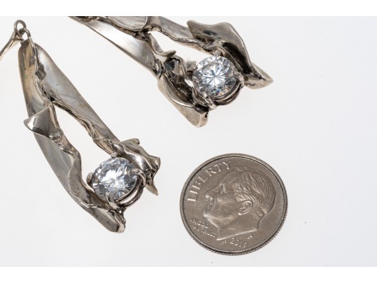 Three Sterling Silver Earrings, Pendants And Hoops