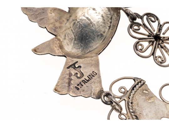 Outstanding Sterling Chandelier Love Bird Earrings