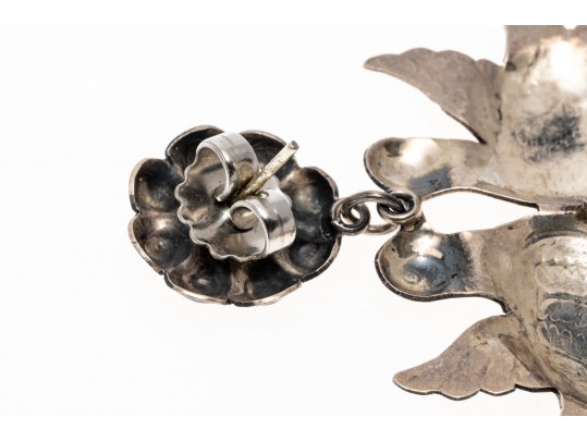 Outstanding Sterling Chandelier Love Bird Earrings