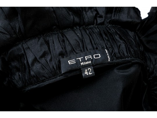 Etro Black Ruffled Blouse, Size 42