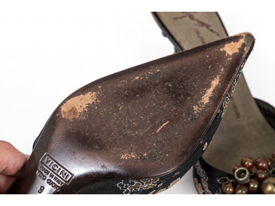 Lot Of Two Mules, Giuseppe Zanotti And Vicini, Sizes 9 And 39