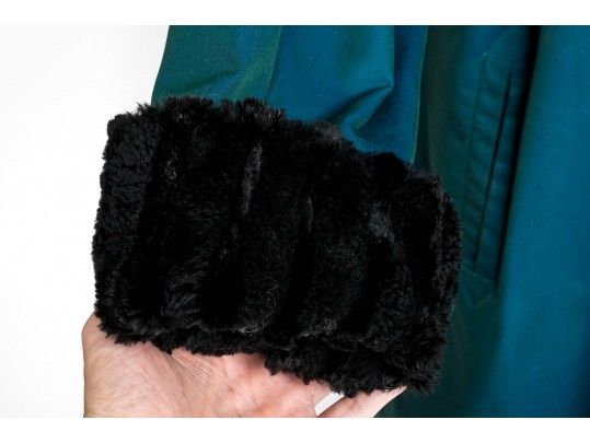 Yves St. Laurent, Fourrures, Blue Green Fur Lined Swing Coat