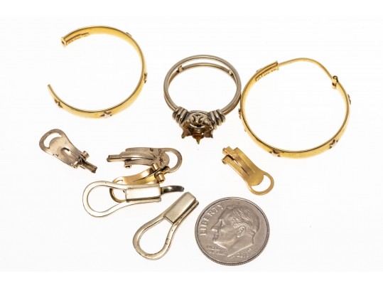 Lot Of Scrap Silver, Sterling, 14K, 18K And Platinum Metals