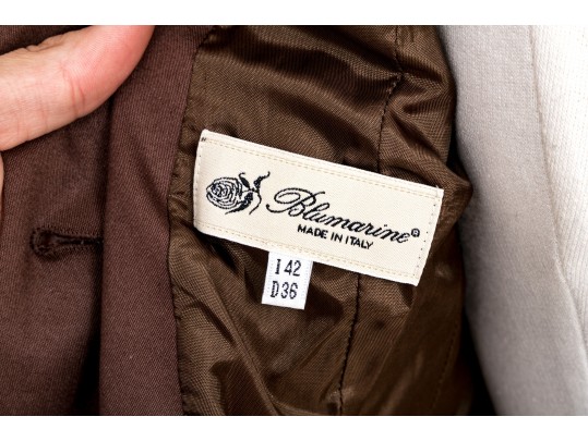 Blumarine Fun Brown Bejeweled Cotton Blazer, Size Italy 42