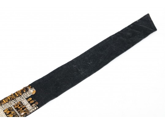 Dries Van Noten Fabulous Vintage Wide Beaded Belt, With Tigers Eye