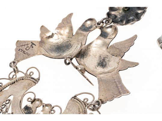 Outstanding Sterling Chandelier Love Bird Earrings