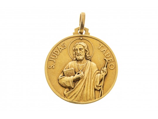 18k Yellow Gold Wonderful St. Jude Tadeo Medal